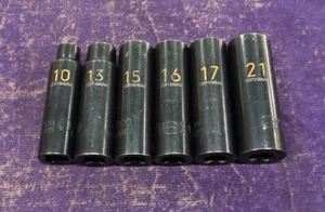 MATCO TOOLS 1/2" Drive Deep Metric Impact Socket Set 6 PT - Incomplete! - Picture 1 of 11