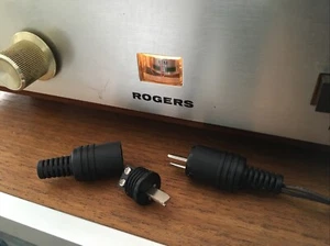 Pair DIN 2-Pin Speaker plugs For Rogers Vintage Amplifiers - Picture 1 of 2
