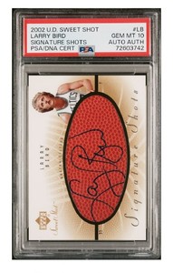 2002-03 UD  PSA 10 Sweet Shot Larry Bird Signatures Shots Auto Celtics SSP
