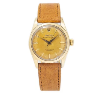Rolex Oyster Perpetual 6634 Gold Plated Aged Champagne Dial Automatic Watch 34mm - Picture 1 of 6