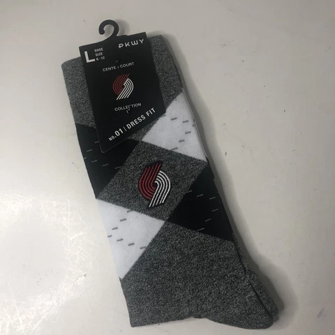 NBA Portland Trailblazers Dress Fit Crew Height Mens Socks L 6-12 Center Court Cover