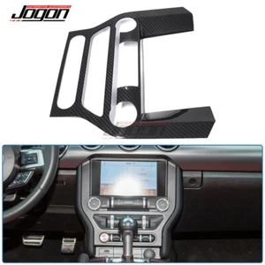 Tablero de navegación de carbono radio panel estéreo moldura para Ford Mustang GT V8 2018-2021 - Imagen 1 de 11