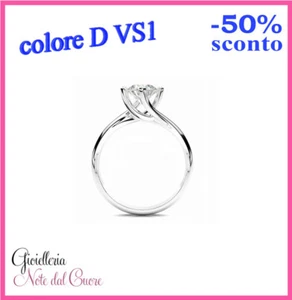 SOLITARIO ANELLO DIAMANTE D VS1 1 CARATO CERTIFICATO DGC - Foto 1 di 5