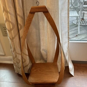Bentwood Teardrop Hanging Wood Plant Planter Stand Shelf Danish MCM 20" TALL - Picture 1 of 14