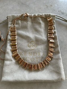 NWT Kendra Scott HARPER Long Adjustable Necklace Pendant Choker Rose Gold CZ - Picture 1 of 3