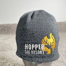 HitWear Beanie Hat Gray Winter Cap Hopper Ski Resort Logo Winter Warm
