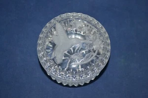Vintage Glass Trinket Box Hummingbird Design - Picture 1 of 8