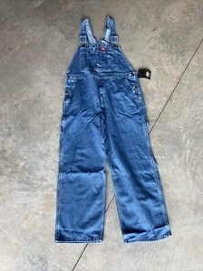 Dickies Men's Indigo Rigid Bib Overalls Denim Blue Size 38 x 30 Cotton Vintage - Picture 1 of 12