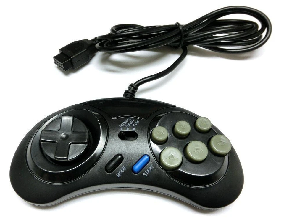 6 Button Controller for Sega Mega Drive 1 + 2 / Master System 1 + 2 - Image 1 of 1