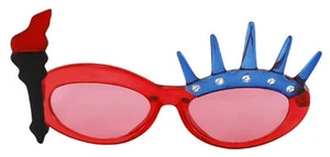 Lady Liberty USA SONNENBRILLE Torch Crown Strass glamourös patriotisch 4. Juli BBQ - Bild 1 von 3