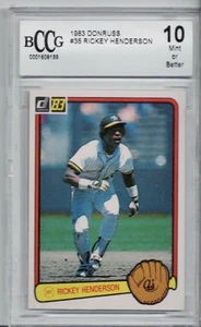 1983 DONRUSS #35 RICKEY HENDERSON BCCG 10 OAKLAND ATHLETICS HOF - Picture 1 of 2