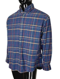 Vintage Gant Country Twill 100% Cotton Plaid Button-Down Flannel Shirt Medium - Picture 1 of 8
