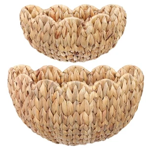 Pack de 2 Cestas de Pared Festoneadas Cestas Colgantes Grandes y Pequeñas Decorativas Tejidas... - Imagen 1 de 8