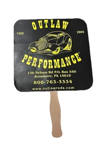 2005 Outlaw Performance "I'm an Outlaw Fan" Avonmore PA Advertising Fan - Picture 1 of 2