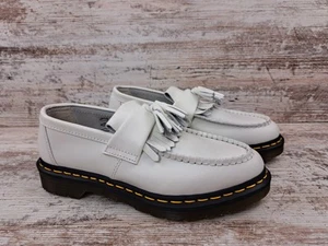 Mocassini donna Dr. Doc Martens ADRIAN bianchi pelle liscia nappe taglia 8 NUOVI - Foto 1 di 8