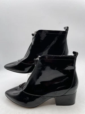 Ботинки женские French Connection 6 черные кожаные на высоком каблуке с заостренным носком - Изображение 1 из 4