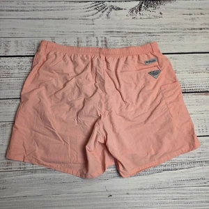 Columbia PFG Fishing Shorts Mesh Lined Pink Mens XL 6 Inch Inseam Multi Pockets - Picture 1 of 10