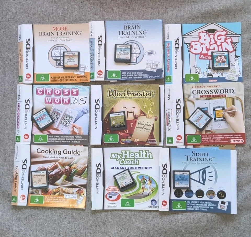 Nintendo DS Games Puzzle Bundle 9 - Big Brain Brain Training Cross Words Sight - Image 1 of 4