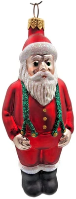 Patricia Breen Taller Papá Noel Rojo Verde Brillo Tirantes Adorno de Navidad Foto 1 de 4