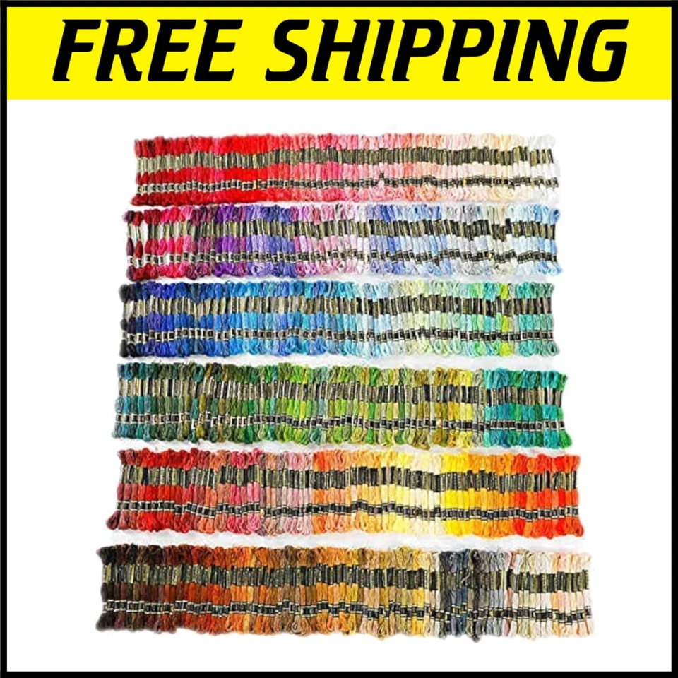 447-Piece Rainbow Embroidery Floss Set - 100% Cotton Craft Yarn Threads - Image 1 of 4