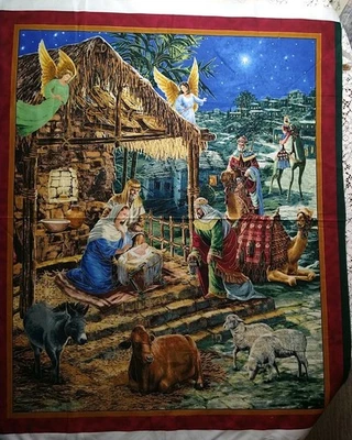 Nativity Wall Hanging Panel 35X41 Christmas Holy Family Advent Quilting Treasure - Image 1 of 4