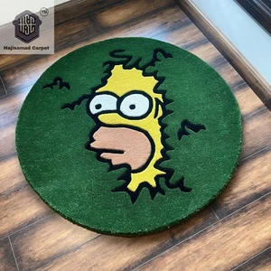 Homer Simpson Back Into Bushes Hand-Tufted Rug. - Picture 1 of 4