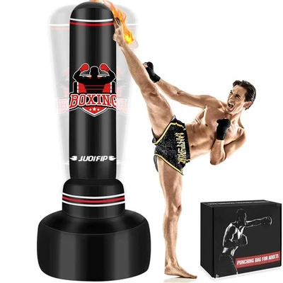 Boxsack Stehend für Erwachsene 180 cm Schwerer Boxsack- Stehboxsack Aufblasba... - Bild 1 von 4