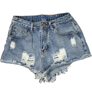 Shein Distressed Cutoff Denim Jean Short-Shorts Medium Wash Blue XS (25x1.5) - Picture 1 of 17