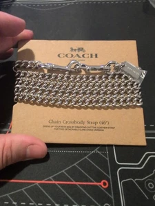 Coach 46” Nickel Curb Chain Bag Chain Replacement Strap 31126 NIP - Picture 1 of 5