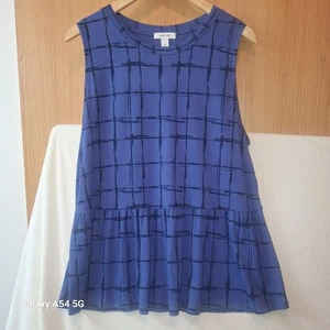 Womans Top Nine West Blue And Black Size XL - Picture 1 of 8