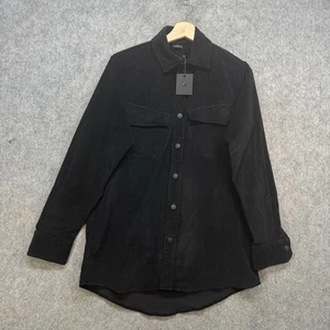 Thrudark Shirt Mens Small Black Corduroy Snap Utility Shacket Overshirt BNWT - Picture 1 of 23