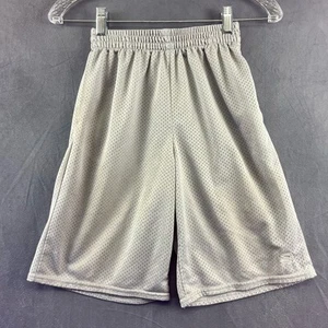 VTG Starter Shorts Kids Large 10/12 Gray Mesh Basketball Athletic Pocket Elastic - Picture 1 of 10