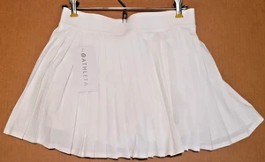 Athleta - Match Point hoch geschnittener plissierter Lasercut 13 1/2" Skort.  weiß - Bild 1 von 3