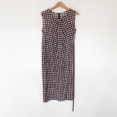 MACKINTOSH Check Pattern Sleeveless Knee-Length Dress, Size 38, Brown Women USED - Image 1 of 4