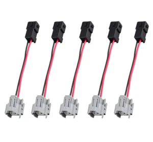 5x Fits Denso Female to EV1 Male Fuel Injector Connector Electrical Plug Adapter - Picture 1 of 7