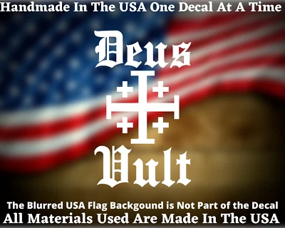 Deus Vult Traditional Catholic Vinyl Decal USA Seller - Image 1 of 3
