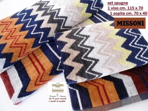 MISSONI set spugna 1 viso cm. 115 x 70 + 1 ospite cm. 70 x 40 , misure max - Picture 1 of 10