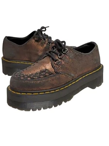 Dr Martens Ashley Bronze Creeper Double Platform Shoes 37 Men US 5 Women 6 Rare - Picture 1 of 13