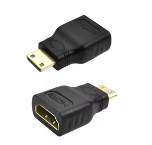 Mini HDMI Male to Standard HDMI Female Adapter Gold Plated HDTV 1080p 3D - Picture 1 of 7