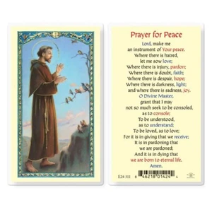Saint Francis of Assisi - Prayer for Peace - Laminated Holy Card E24-311 - Picture 1 of 1