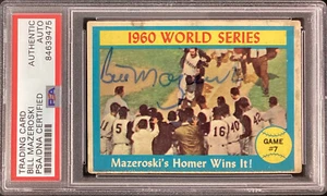 Bill Mazeroski Signed 1961 Topps #312 Baseball Card Pirates HOF Auto PSA/DNA - Picture 1 of 2
