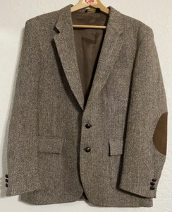 Vintage Woff Designer Series by Farah Brown Herringbone Sports Coat - Picture 1 of 5