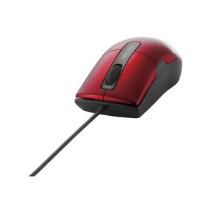 BUFFALO Wired BlueLED Mouse Quiet/3-Bottongue/SSize Red