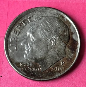 2000 P Roosevelt Dime, DDO/DDR, Die Chips/Improper Annealed, #DI-035 - Picture 1 of 14