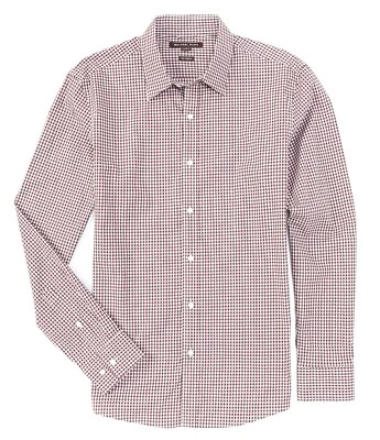 Michael Kors Men's Trim-Fit Stretch Gingham Check Long Sleeve Shirt XXL - Image 1 of 3