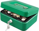 Kyodoled Medium Cash Box With Money Tray Safe Box Drawer 7.87?X6.30?X3.54? Green