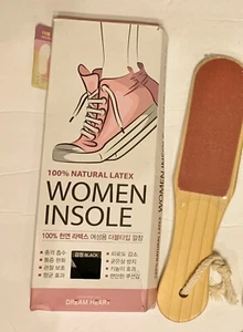 Dream Heart 100% Natural Latex Med Women's Insoles + 2X Side Pedicure Foot File - Picture 1 of 2
