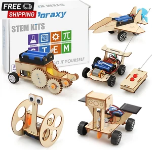 Poraxy STEM Model Car Kits, Toys for Boys Age 8-12, 5 in 1 Kids Wood Building Ki - Picture 1 of 7