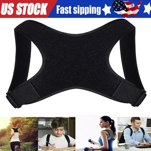 Back Posture Corrector Shoulder Straight Support Brace Belt Therapy Men Women - Picture 1 of 18