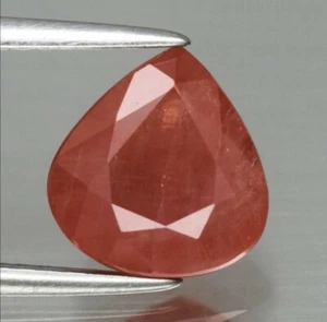 SAPPHIRE 2.66ct Orange Pear 9.0x8.5x4.2mm Natural Beryllium Heated from Songea - Picture 1 of 6